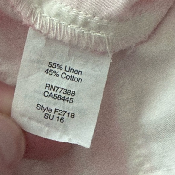 J.Crew Striped Linen Blend Shorts - Pink and White Stripes Size 2 - Picture 7 of 8